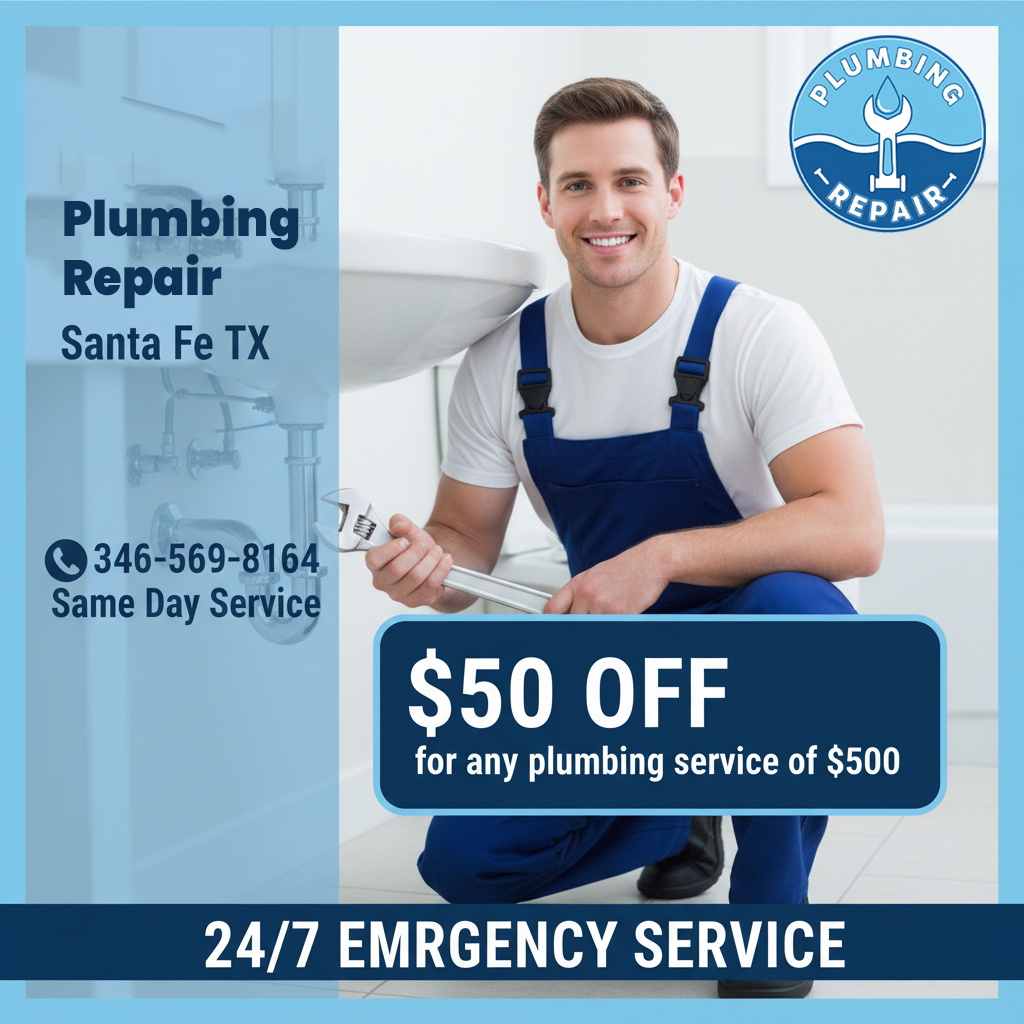 Plumbing service coupons Santa Fe TX - save on repairs